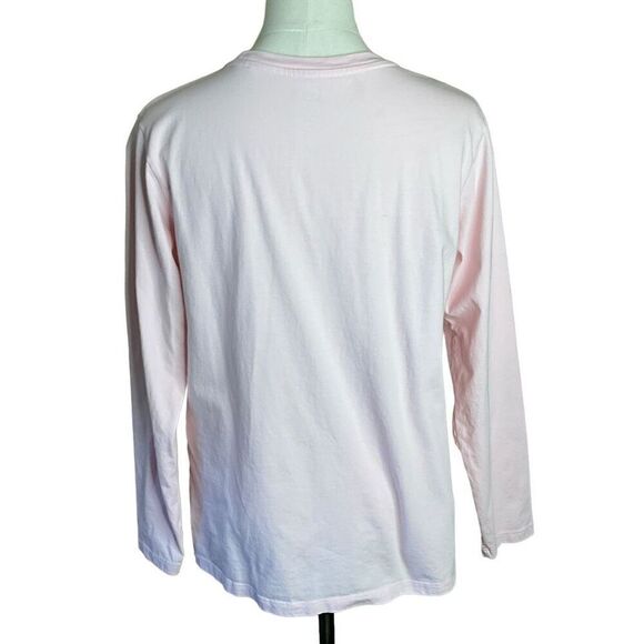 Levis Womens Size Large Graphic Tee T Shirt Pink Long Sleeve Crewneck Pullover - Picture 5 of 10